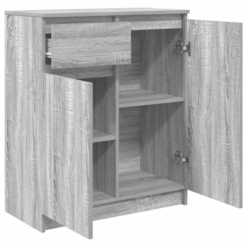 vidaXL Dressoir met lade 71x35x84 cm spaanplaat grijs Sonoma, foto 4