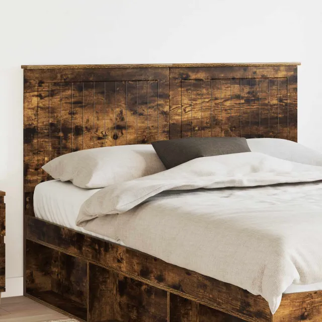 vidaXL Hoofdbord Gerookt eiken Bewerkt hout Bruin