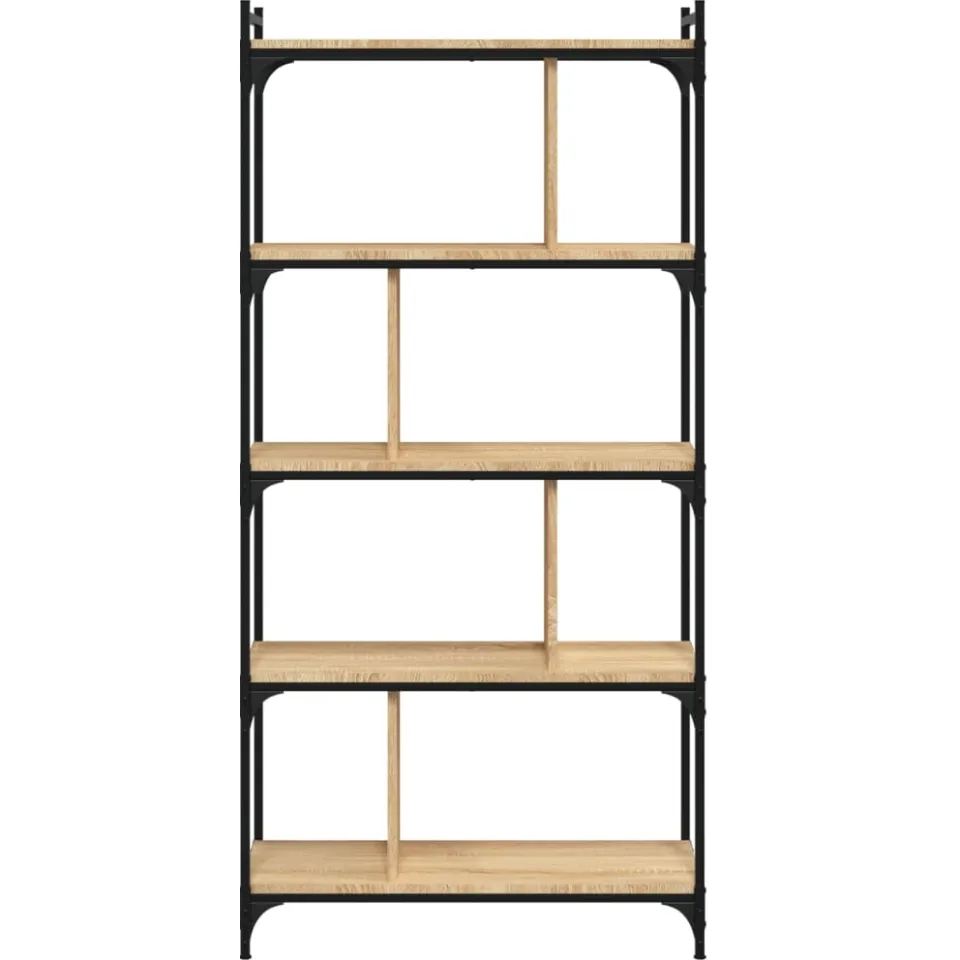 vidaXL Boekenkast 5-laags 76x32x158 cm bewerkt hout sonoma eikenkleur, foto 3