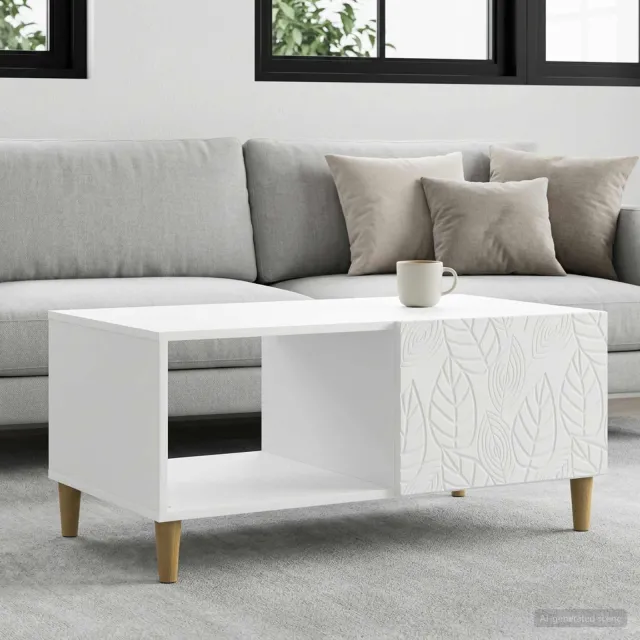vidaXL Salontafel Wit 90 x 50 x 40 cm Bewerkt hout, foto 2