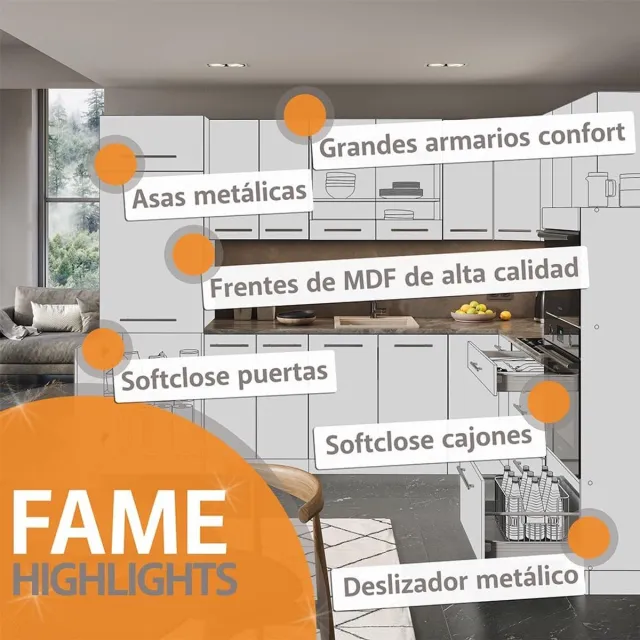 RFWR Hoogglans Keukenkast voor Hang en Onderkast - Elegante Keukenmodule Zwart
