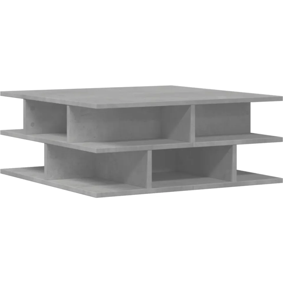 vidaXL Salontafel 70x70x29 cm bewerkt hout betongrijs grijs, foto 4