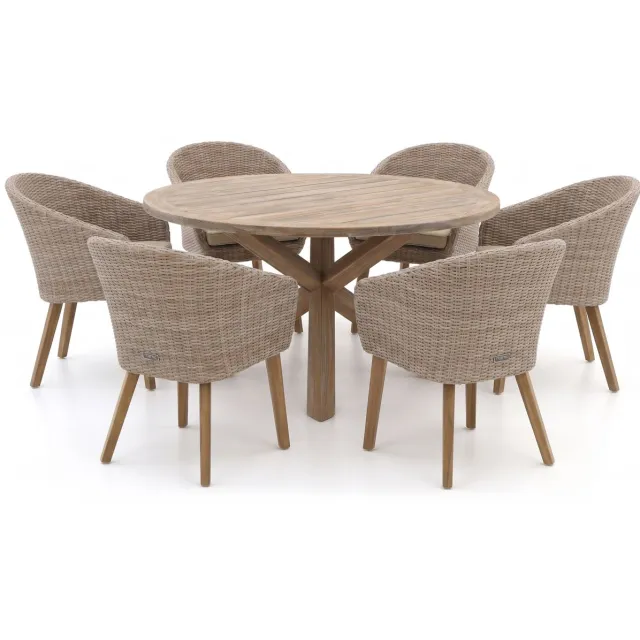 Intenso Furniture Intenso Tropea/ROUGH-Y ø150cm dining tuinset 7-delig