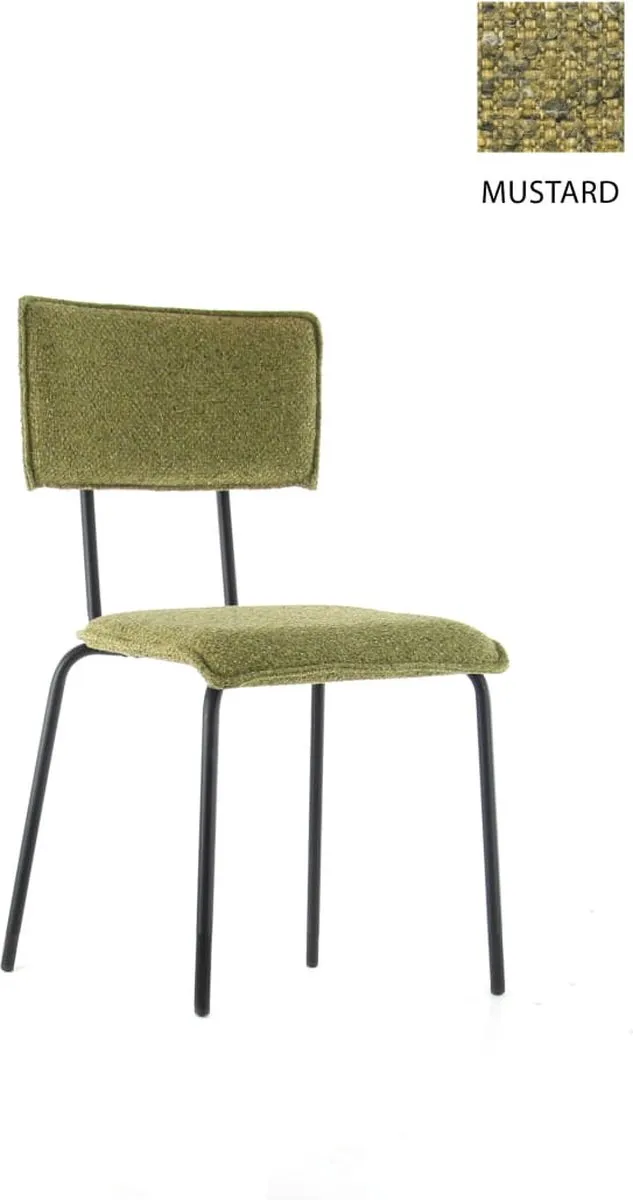 Workliving Eetkamerstoel Bo Society - Boucle Mustard Society Boucle Mustard