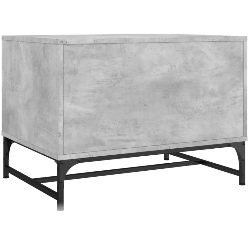 vidaXL Salontafel met glazen deuren 68,5x50x50 cm betongrijs grijs, foto 5