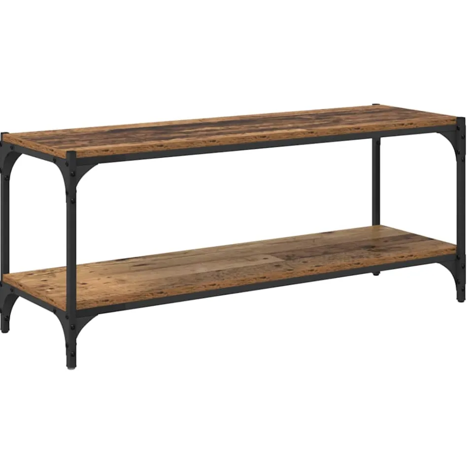 vidaXL TV-kast Oud Hout 100x33x41cm Gemonteerd hout en ijzer bruin, foto 3