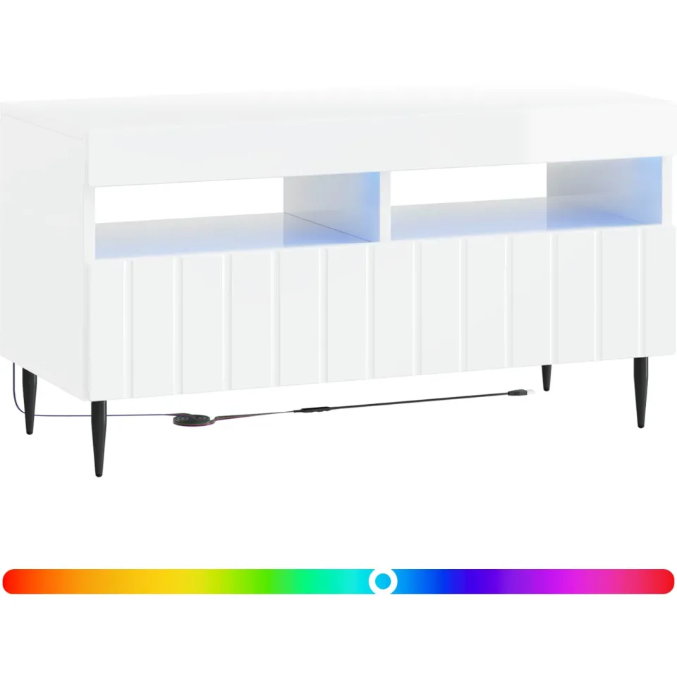 vidaXL LED tv-meubel ZWOLLE 81 x 35 x 43 cm Hoogglans Wit Bewerkt hout