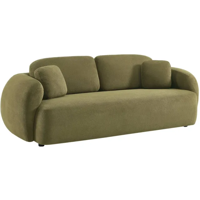 sweeek 3-zits bank met chenille stof - cloud kaki
