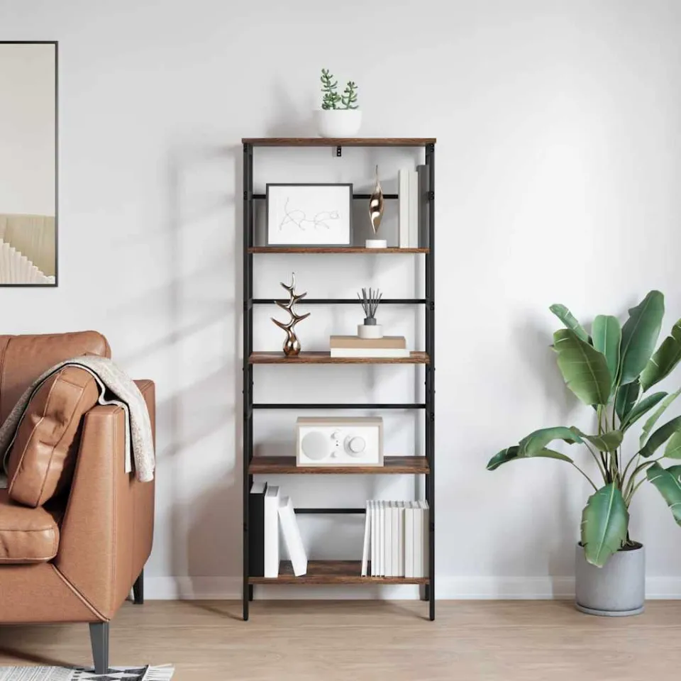 vidaXL Boekenkast 4-laags 60 x 29,5 x 149 cm Bewerkt hout bruin, foto 3