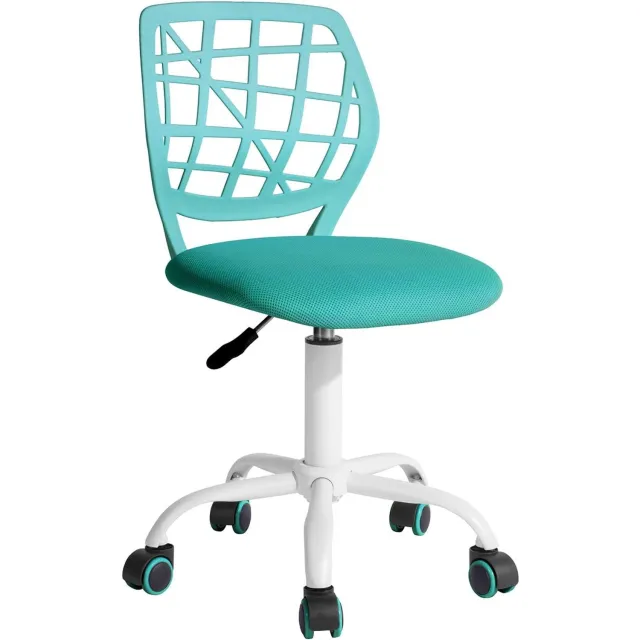 meublescosy Ergonomische bureaustoel zonder armleuningen, in hoogte verstelbaar Turquoise