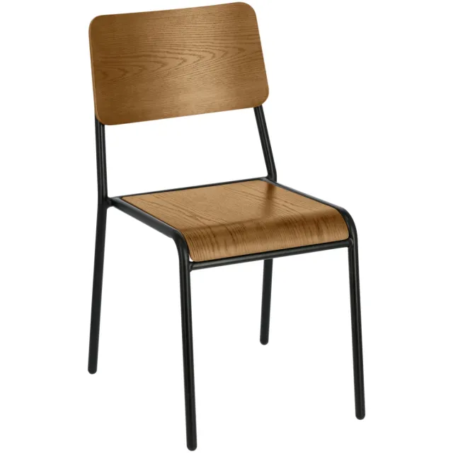 Vega 2x VEGA Stoel Claso; 41.5x52.5x82 cm (BxDxH); zitting bruin antiek, frame zwart; 2 stuk / verpakking