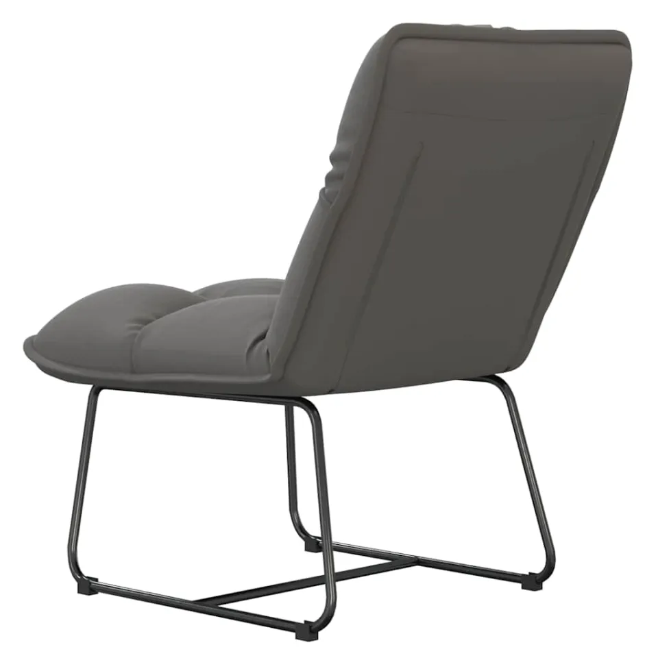 vidaXL Loungestoel met metalen frame fluweel lichtgrijs grijs, foto 4