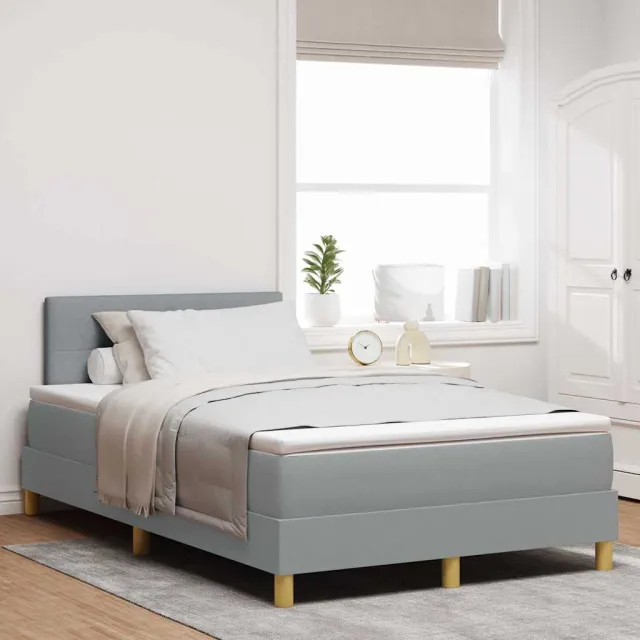 vidaXL LED Box Spring Bed met hoofdeinde Roze 120 x 200 cm Fluweel