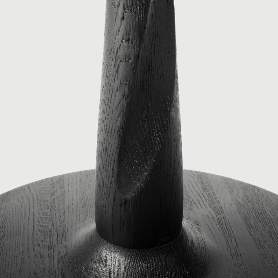 Ethnicraft Ronde Bistrotafel 'Torsion' Gevernist Eikenhout, 90cm, kleur Zwart, foto 3
