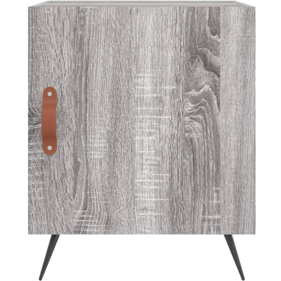 vidaXL Nachtkastjes 2 st 40x40x50 cm bewerkt hout grijs sonoma eiken, foto 4