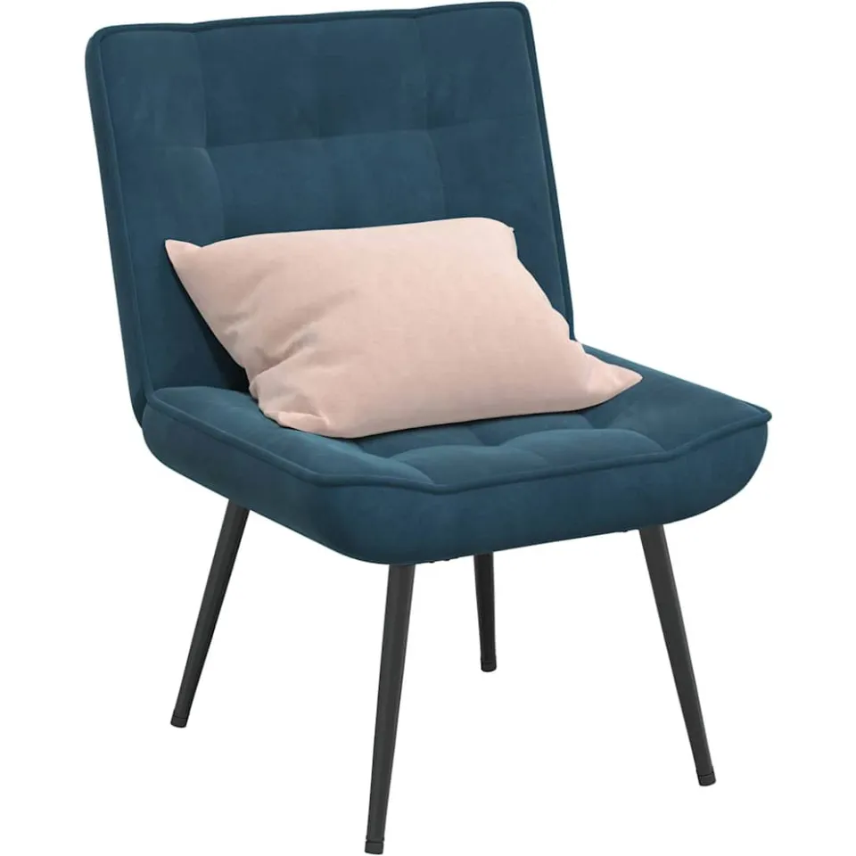 vidaXL Relaxstoel 64x74x84 cm fluweel blauw