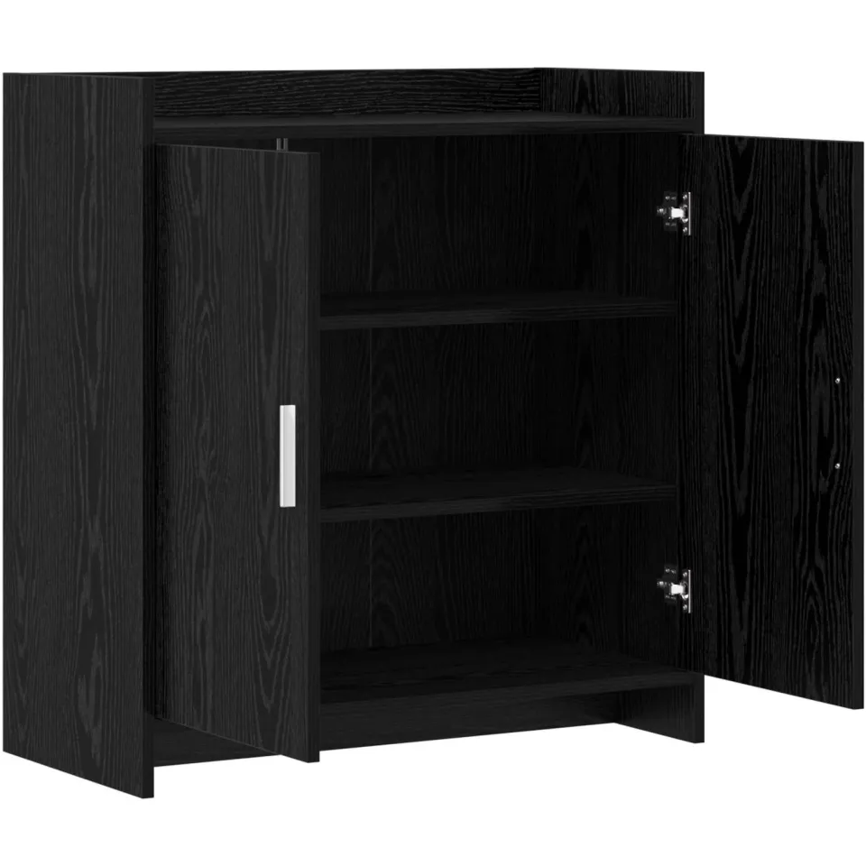 vidaXL Dressoir Zwart eiken 72 x 36 x 80 cm Bewerkt hout, foto 3