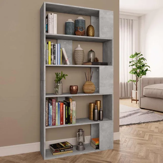 vidaXL Boekenkast/kamerscherm 80x24x159 cm bewerkt hout betongrijs grijs, foto 2