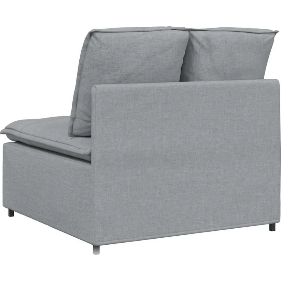 vidaXL Modulaire bank middenmodule met kussens 100 cm lichtgrijs grijs, foto 4