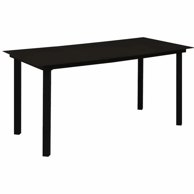 vidaXL Tuintafel 150x80x74 cm staal en glas zwart