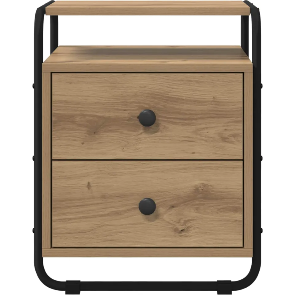 vidaXL Nachtkastje Artisanaal eiken 40 x 36,5 x 50 cm Bewerkt hout, foto 4