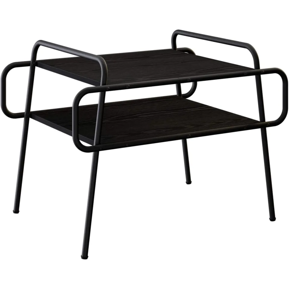 vidaXL Salontafel Zwart eiken 70 x 50 x 51 cm Bewerkt hout, foto 3