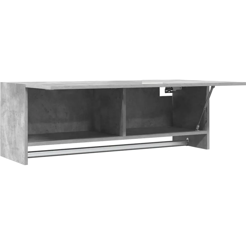 vidaXL Kledingkast 100x32,5x35 cm bewerkt hout betongrijs grijs, foto 4