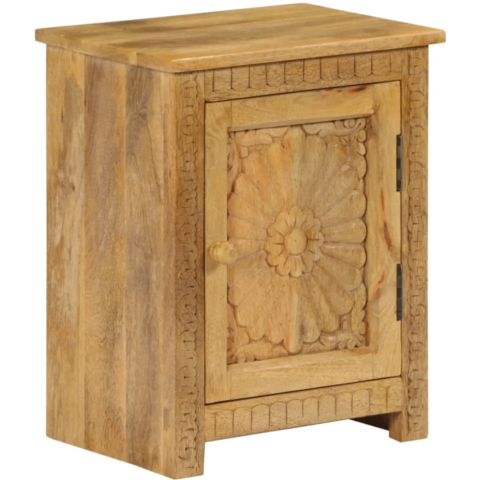 vidaXL Nachtkastje 40x30x50 cm massief mangohout bruin, foto 3