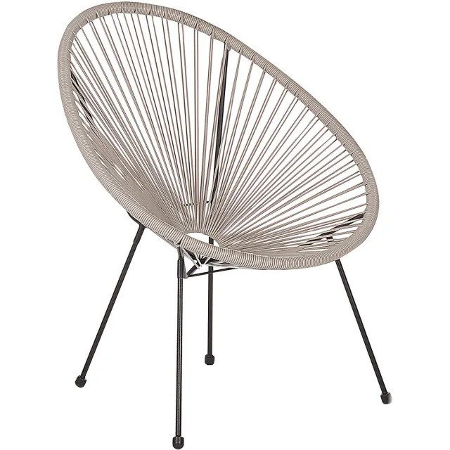 Beliani ACAPULCO - Tuinstoel - Lichtgrijs - PE rotan