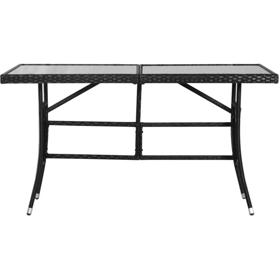 vidaXL Tuintafel 140x80x74 cm poly rattan zwart