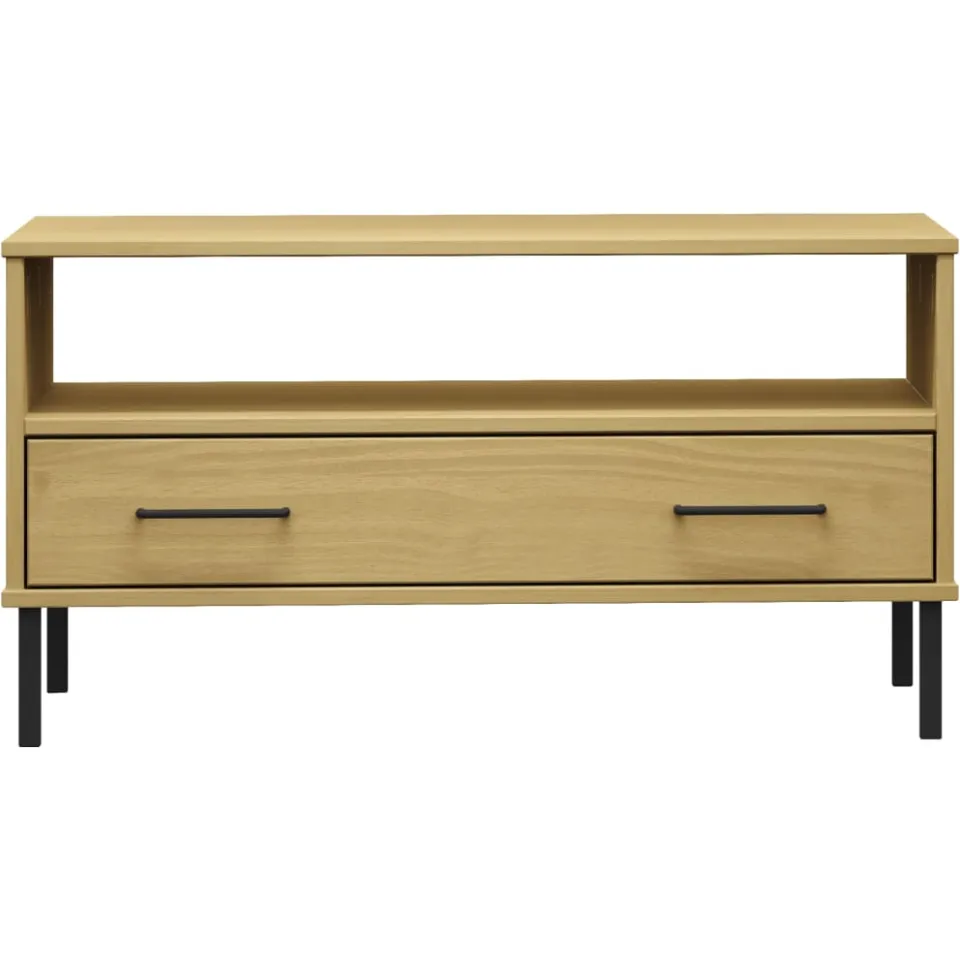 vidaXL Salontafel met metalen poten OSLO 85x50x45 cm hout bruin