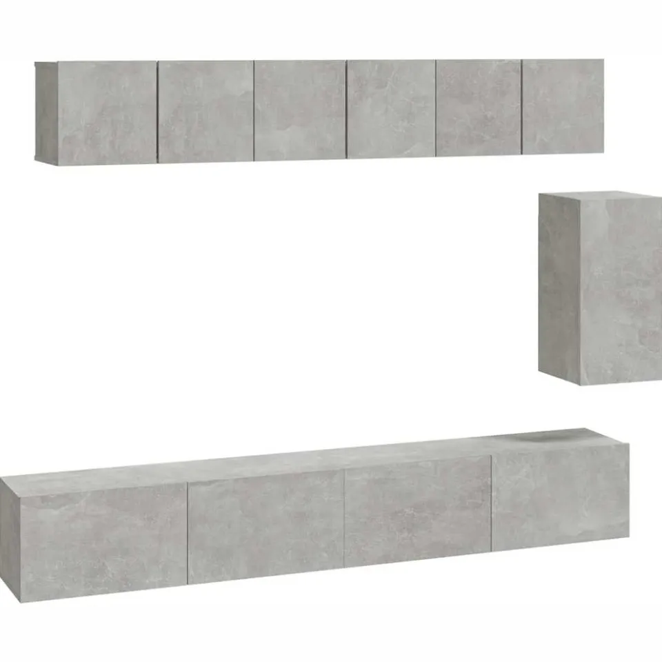 vidaXL 6-delige Tv-meubelset bewerkt hout betongrijs grijs, foto 3
