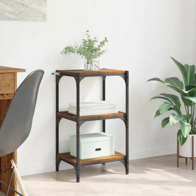 vidaXL Boekenkast Oud hout 40 x 33 x 70,5 cm Gemonteerd hout en ijzer Bruin