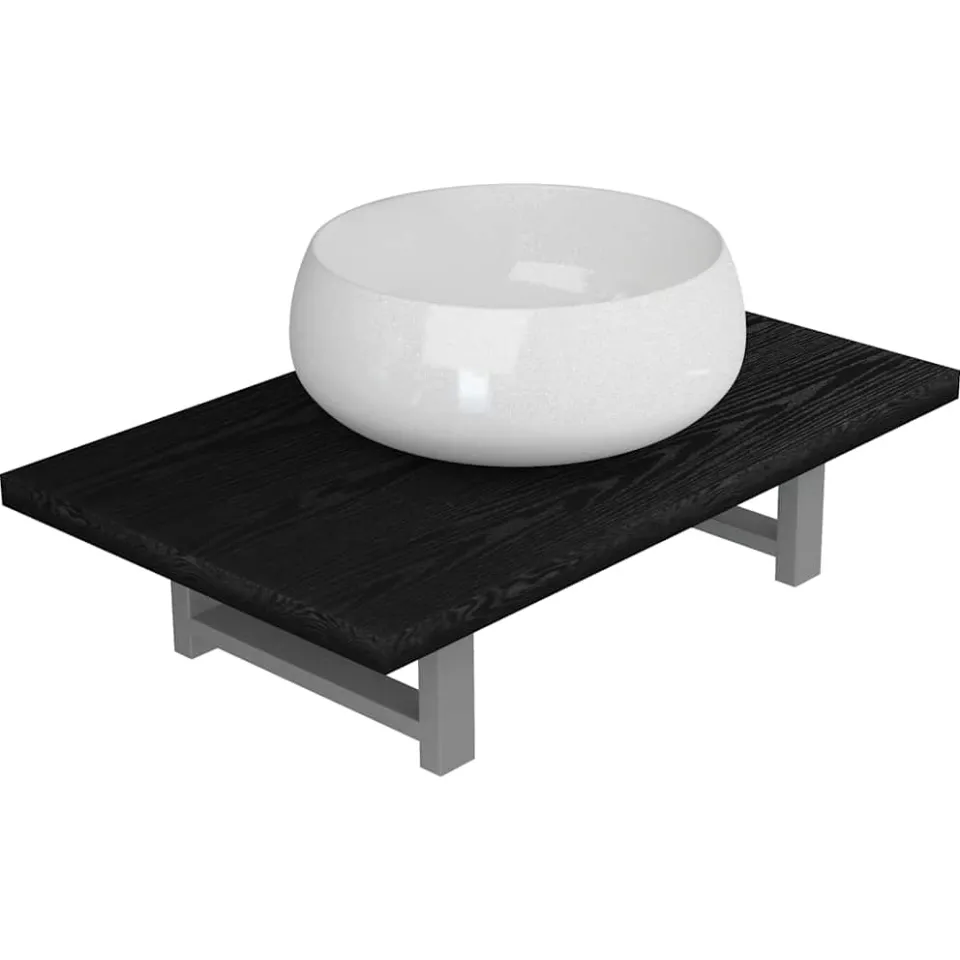 vidaXL 2-delige Badkamermeubelset keramiek zwart, foto 3
