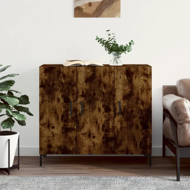 vidaXL Dressoir 90x34x80 cm bewerkt hout gerookt eikenkleurig, foto 2