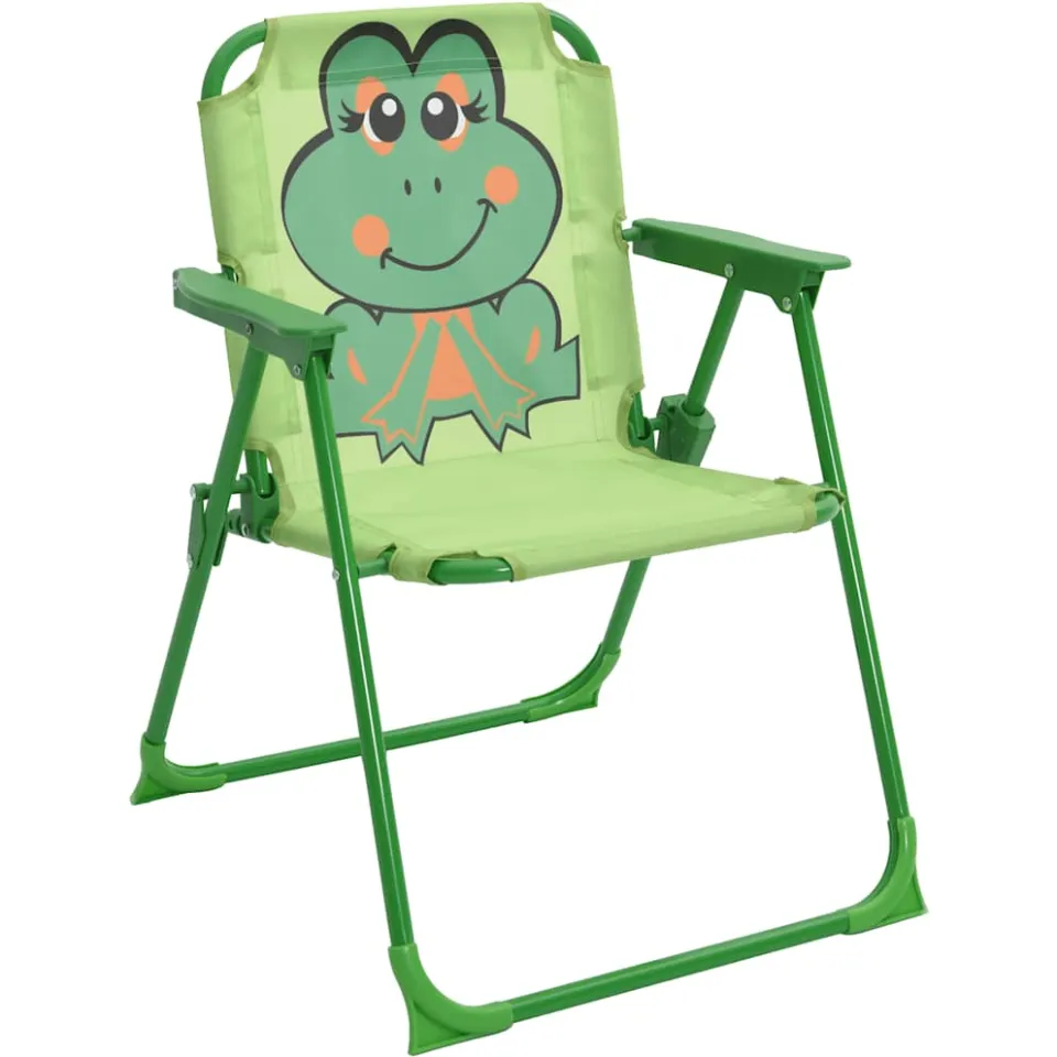 vidaXL 3-delige Bistroset voor kinderen met parasol groen, foto 3