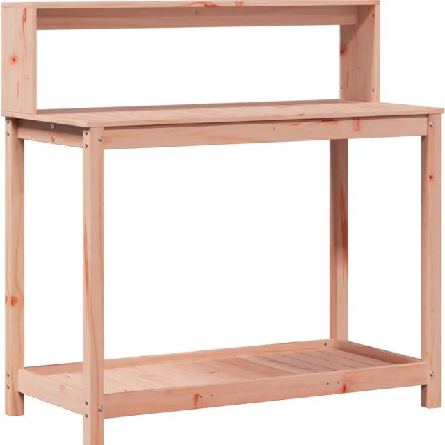 vidaXL Oppottafel - met - schappen - 108x50x109,5 - cm - massief - douglashout natuurlijk douglashout