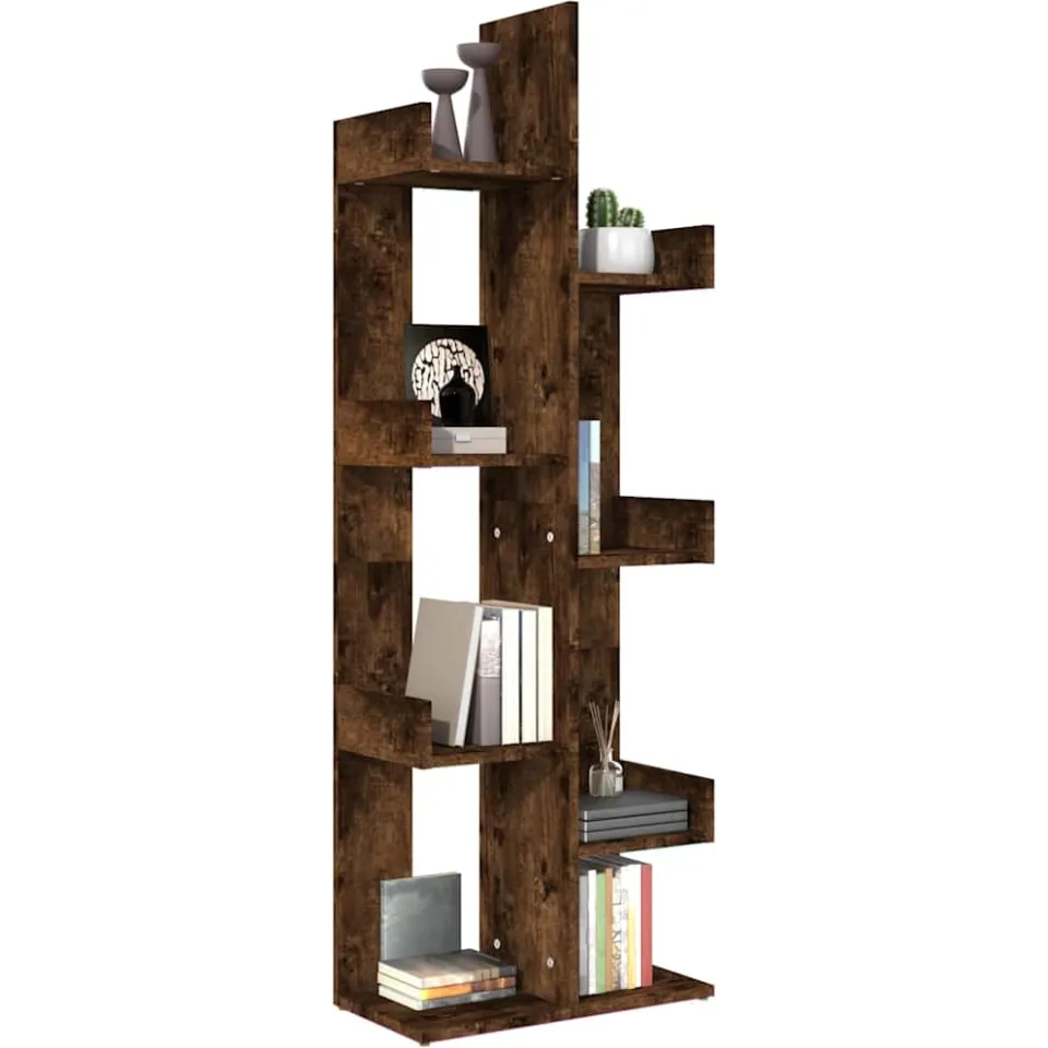 vidaXL Boekenkast 48x25,5x140 cm bewerkt hout gerookt eikenkleurig Bruin