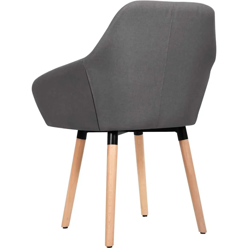 vidaXL Eetkamerstoelen 2 st stof donkergrijs grijs, foto 3