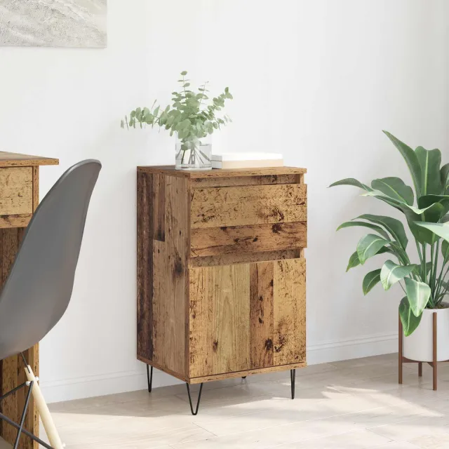vidaXL Dressoir Oud hout 35 x 40 x 70 cm Bewerkt hout bruin, foto 2