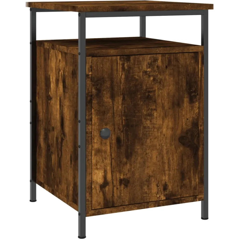 vidaXL Nachtkastje 40x42x60 cm bewerkt hout gerookt eikenkleurig, foto 3