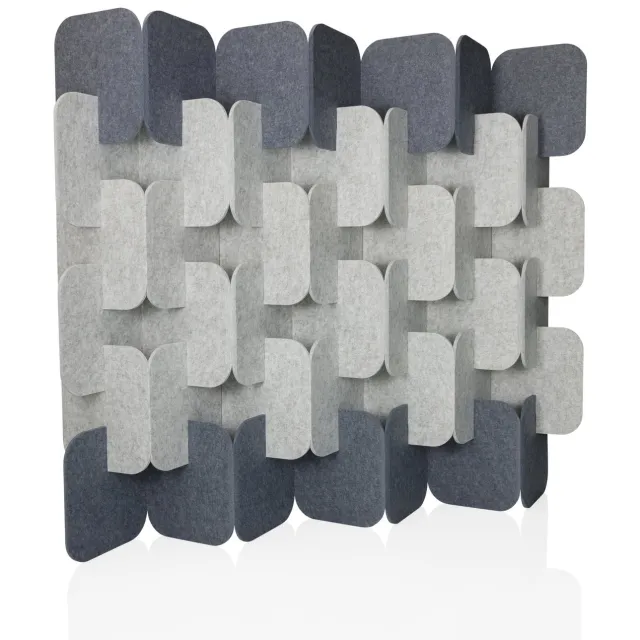 hjh office Akoestische scheidingswand FLEXMIUT PLUG PET set van 6 163x170x25cm grijs/lichtgrijs hjh OFFICE