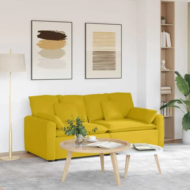 vidaXL Modulaire bank met kussens geel