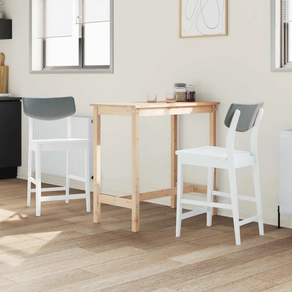 vidaXL Eettafelstoelen 2 st Massief Rubberhout Wit 48 x 49 x 95 cm, foto 3