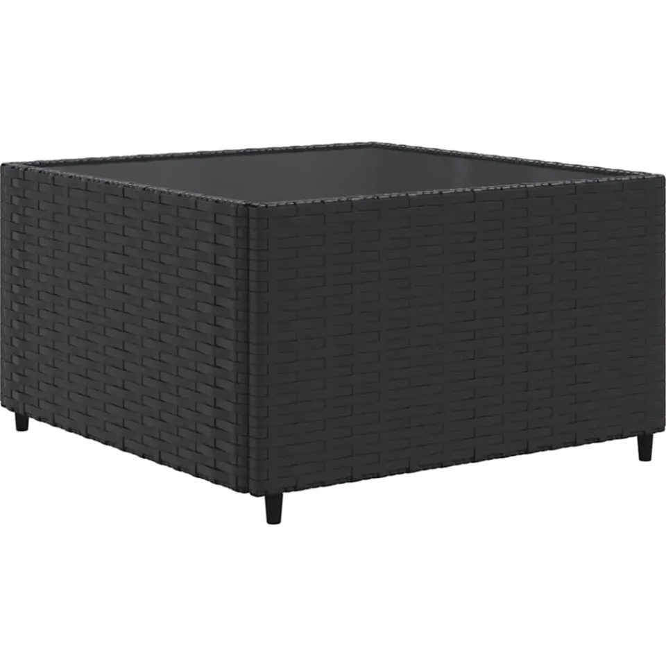 vidaXL 7-delige Loungeset met kussens poly rattan zwart, foto 4