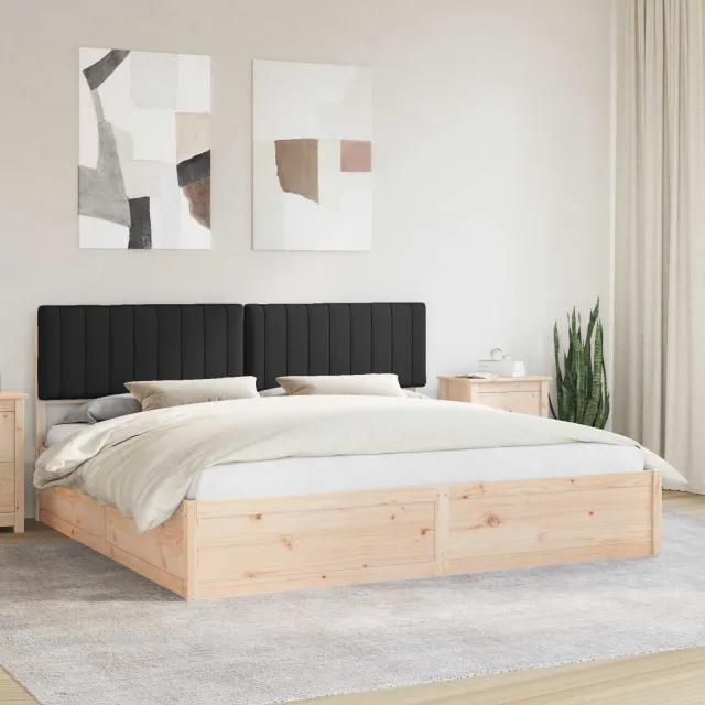 vidaXL Bedframe met Gevoerd Hoofdgedeelte Zwart 200 x 200 cm