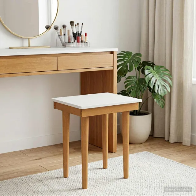 vidaXL Henktafel Kruk FAUSKE Wit 40 x 33 x 45 cm Massief grenenhout