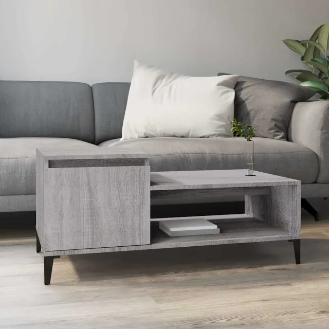 vidaXL Salontafel 100x50x45 cm bewerkt hout grijs sonoma, foto 2