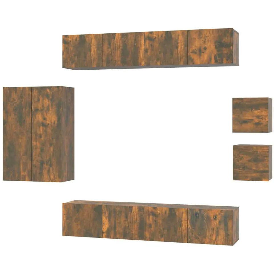 vidaXL 8-delige Tv-meubelset bewerkt hout gerookt eikenkleurig, foto 3