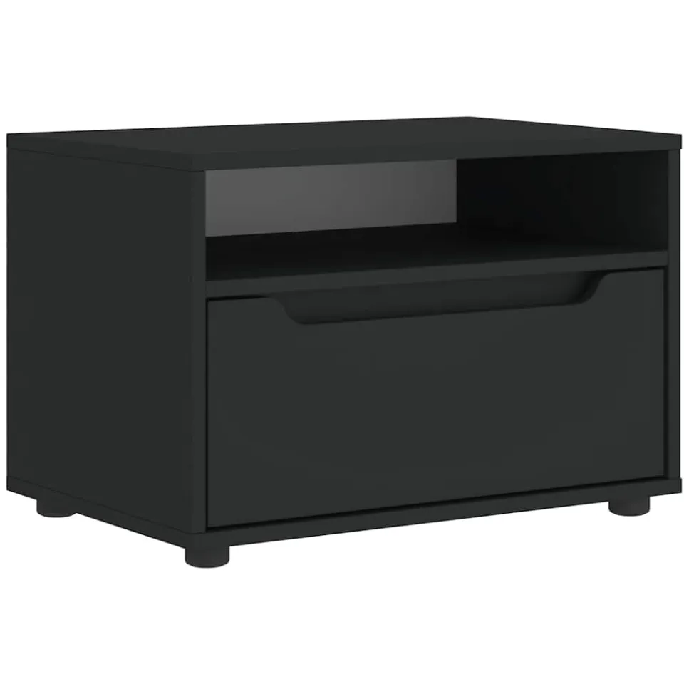 vidaXL Tv-meubel VISNES 60x40x38 cm bewerkt hout zwart, foto 3